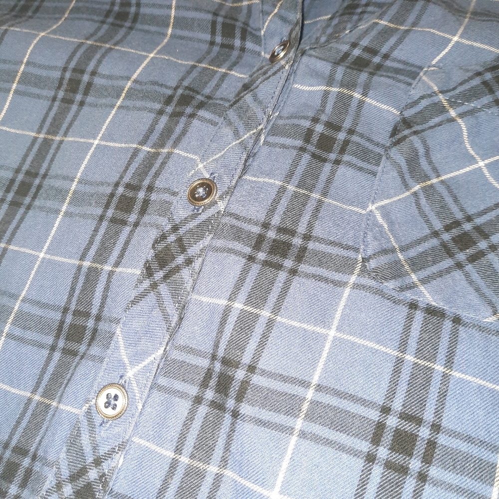 J.Jill Blue Flannel Button Up Size M - Picture 3 of 6